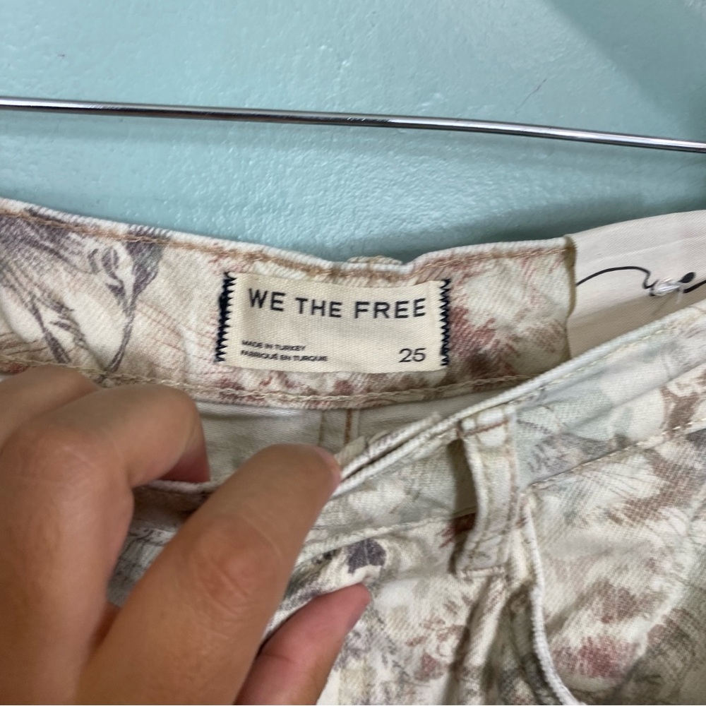 Free People Good Luck Barrel Jeans Bow Leg Baggy Cat Kitten AOP All Over Print - Picture 7 of 10